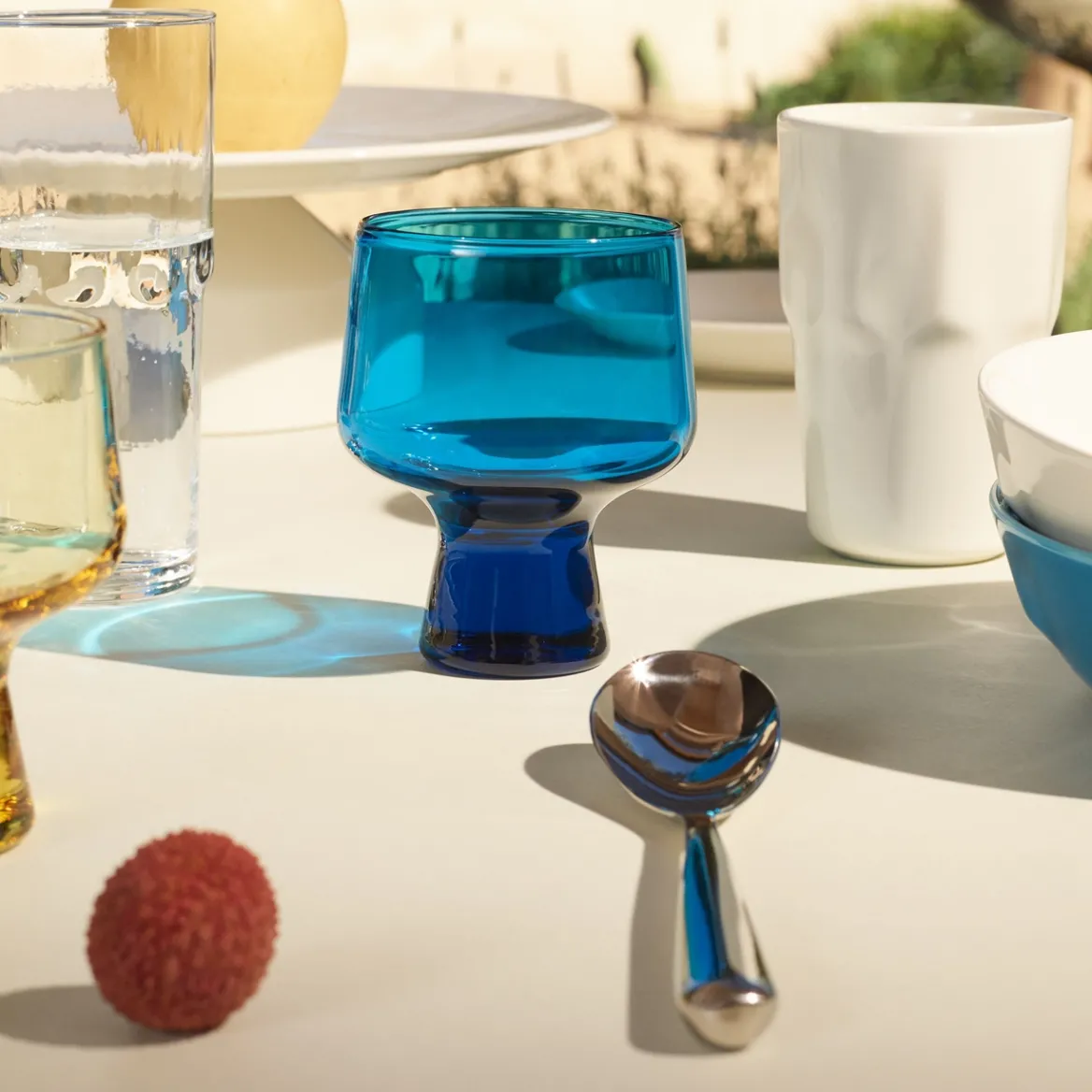 Glas på fot 29cl elektrisk blå 2-pack<IITTALA Discount