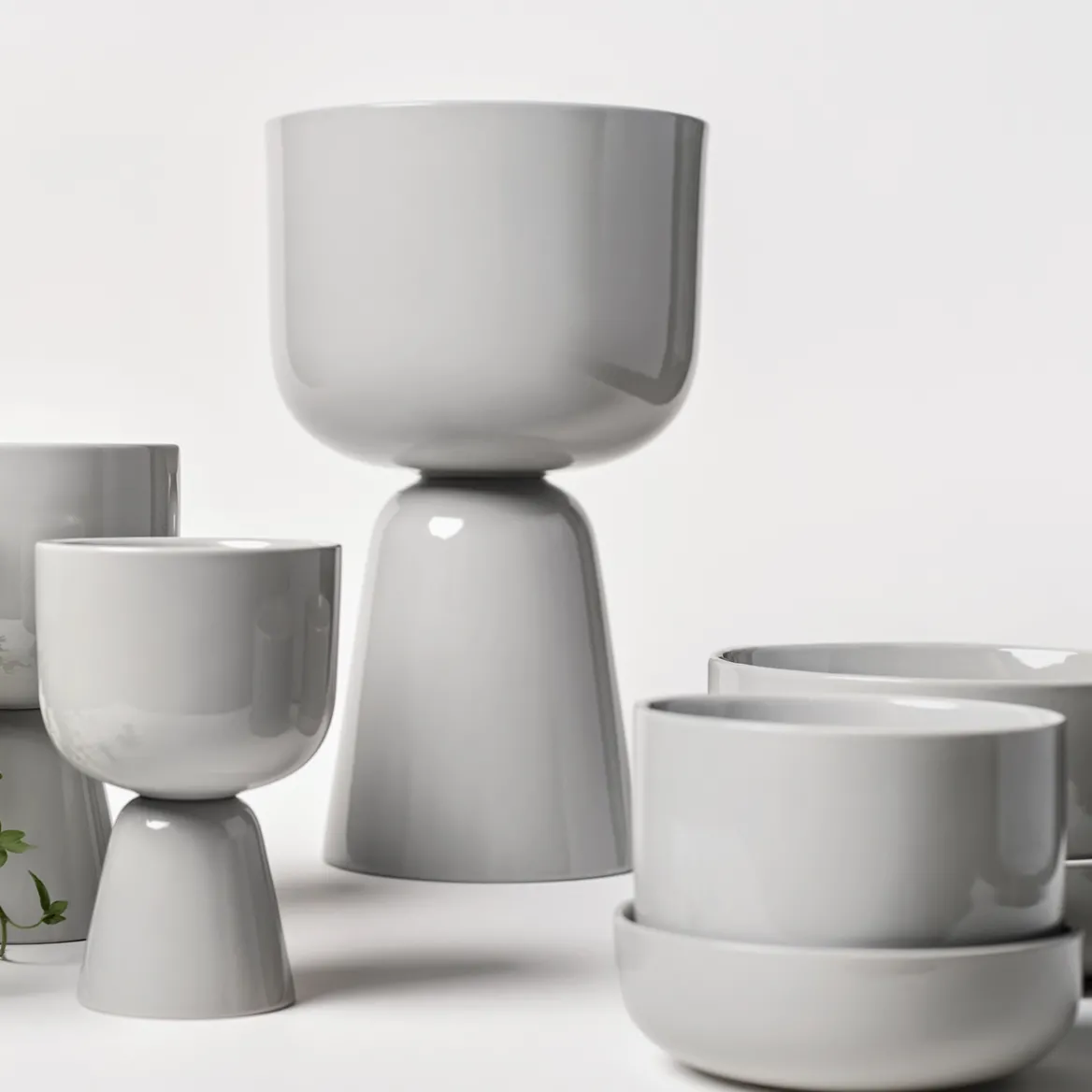 Kruka med Fat ljusgrå M<IITTALA New