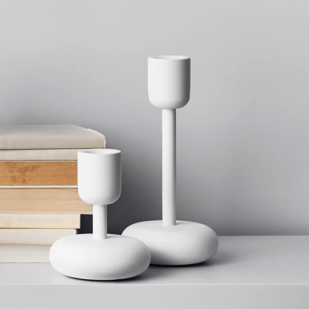 Ljusstake vitbig and small<IITTALA Sale